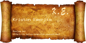 Kriston Emerita névjegykártya